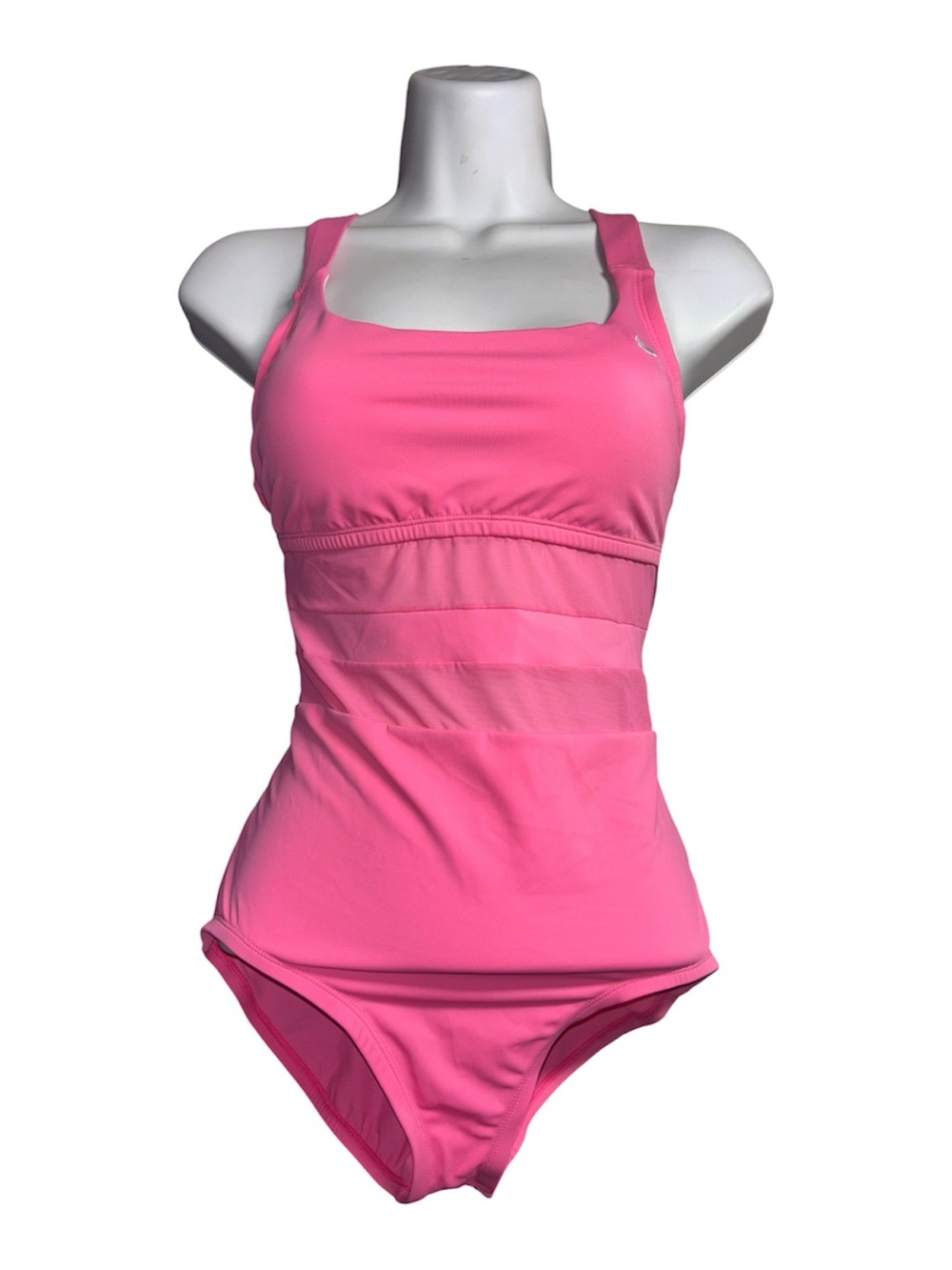 Nike Women’s One-Piece Swimsuit Mesh V-Back Pink Glow NWT Size Small